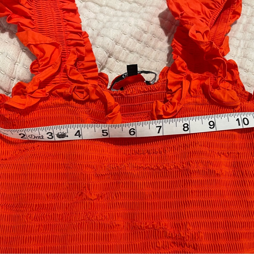 Cute Quince smocked sleeveless Red dress M - Picture 6 of 8